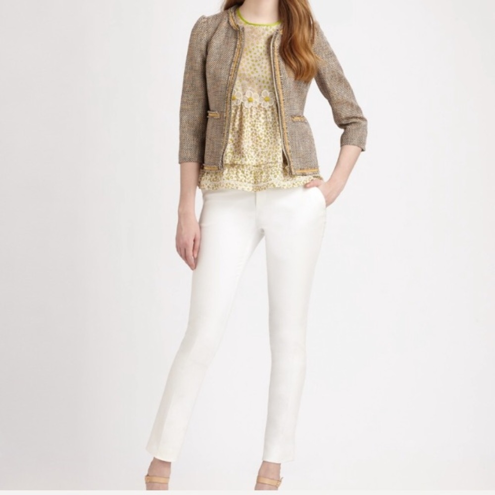 RED VALENTINO COGNAC TWEED JACKET